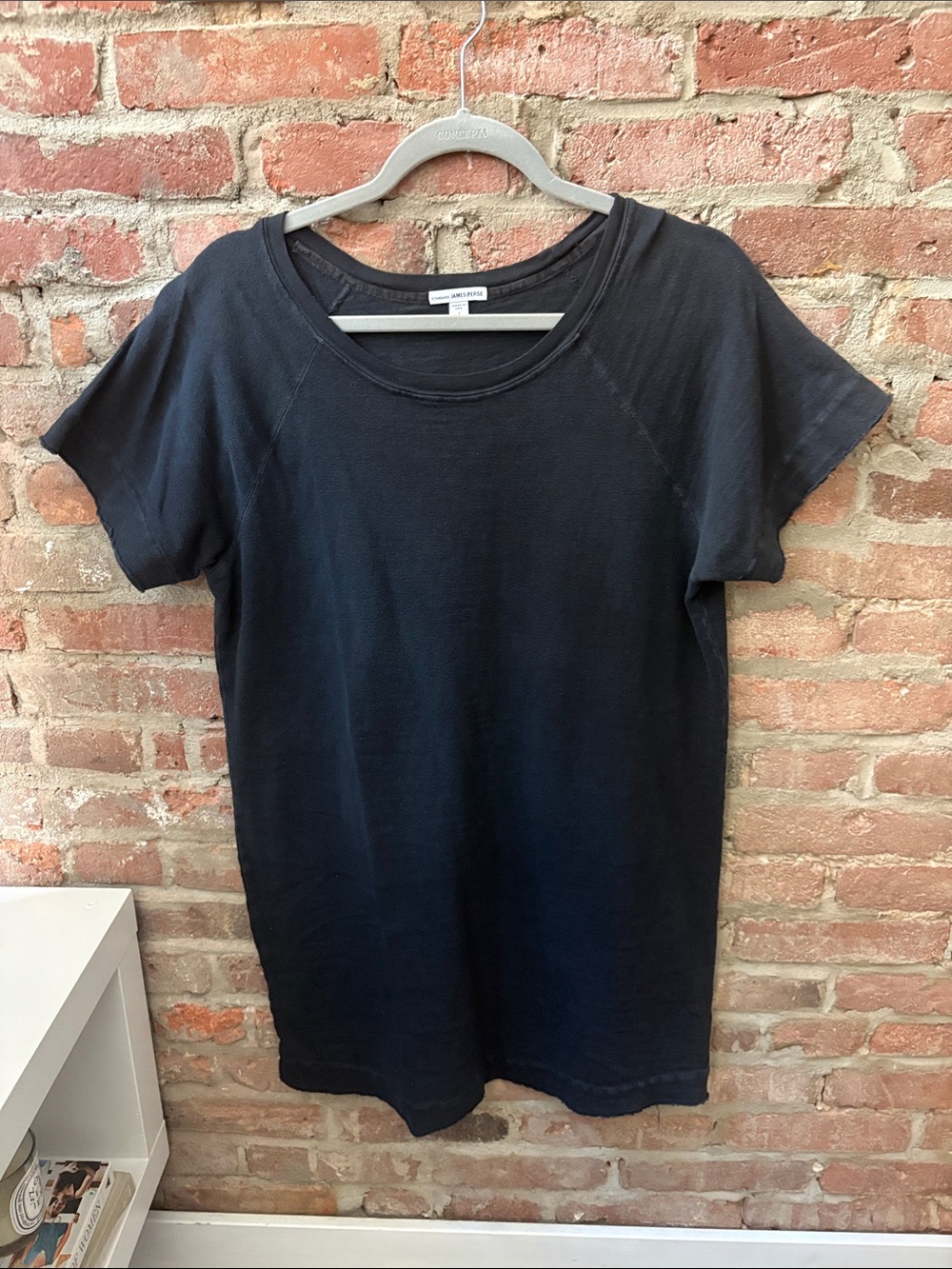 James Perse Black Short Sleeve Tee Dress